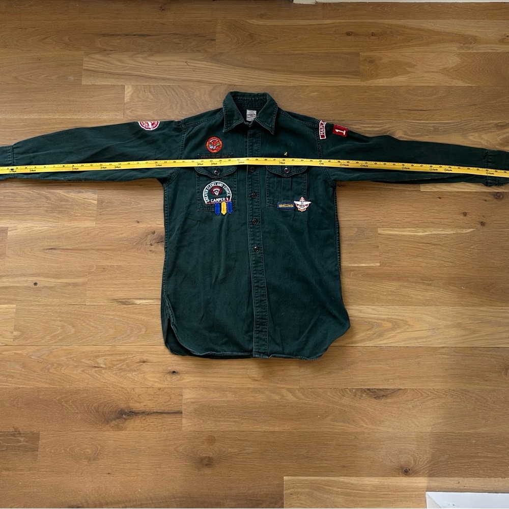 1950’s Vintage Boy-scouts Green Button Up - Picture 6 of 10